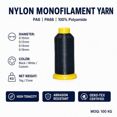 60D 80D 100D 0.10MM 0.12MM 0.14MM خيط أحادي الخيط نايلون بوليستر PP PE للنسيج مصنع التطريز